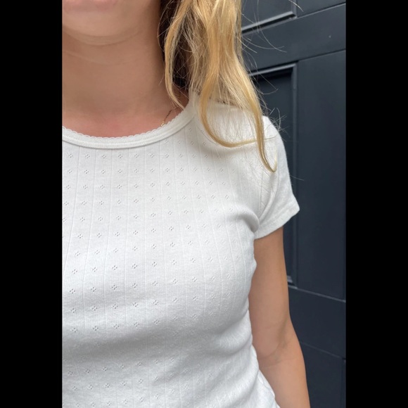 Brandy Melville Tops Brandy Melville White Ashlyn Eyelet Top Poshmark